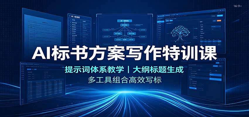 AI标书方案写作特训课：提示词体系教学，大纲标题生成，多工具组合高效写标-梦清研习社