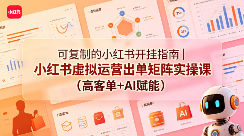 可复制的小红书开挂指南｜小红书虚拟运营出单矩阵实操课(高客单+AI赋能)-梦清研习社