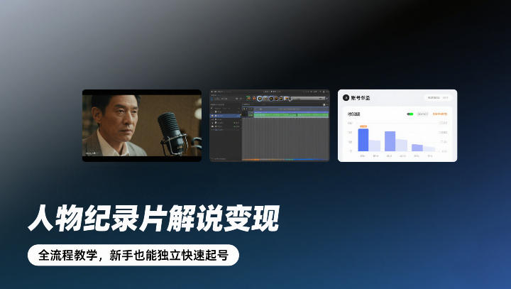 人物纪录片解说变现，全流程教学，新手也能独立快速起号-梦清研习社
