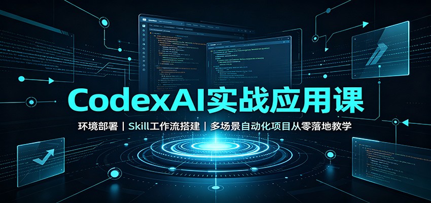 CodexAI实战应用课：环境部署Skill工作流搭建，多场景自动化项目从零落地教学-梦清研习社