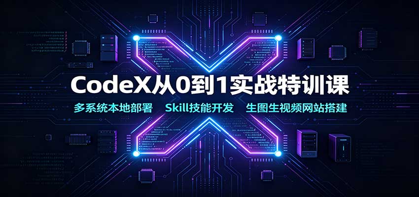 CodeX从0到1实战特训课：多系统本地部署，Skill技能开发，生图生视频网站搭建-梦清研习社