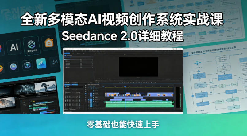 全新多模态AI视频创作系统实战课，Seedance 2.0详细教程，零基础也能快速上手-梦清研习社