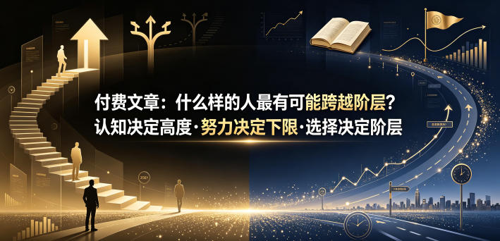付费文章：什么样的人最有可能跨越阶层？认知决定高度·努力决定下限·选择决定阶层-梦清研习社