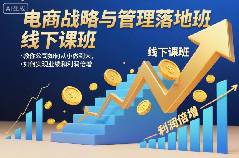 电商战略与管理落地班线下课，教你公司如何从小做到大，如何实现业绩和利润倍增【录音】-梦清研习社