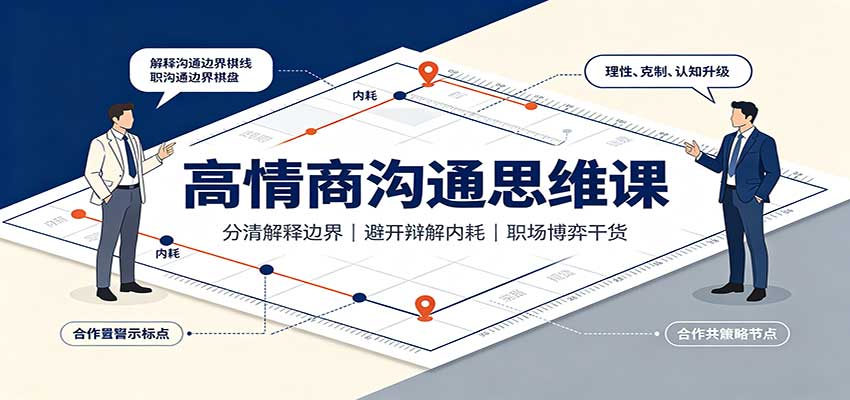 高情商沟通思维课：分清解释边界，避开辩解内耗，职场博弈干货-梦清研习社