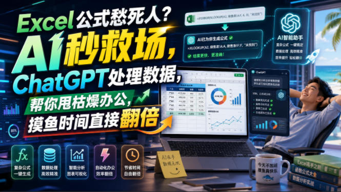 Excel公式愁死人？AI秒救场，ChatGPT处理数据，帮你甩枯燥办公，摸鱼时间直接翻倍【原创双语字幕】-梦清研习社