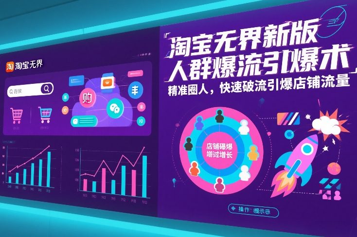 淘宝无界新版人群爆流引爆术，精准圈人，快速破流引爆店铺流量-梦清研习社