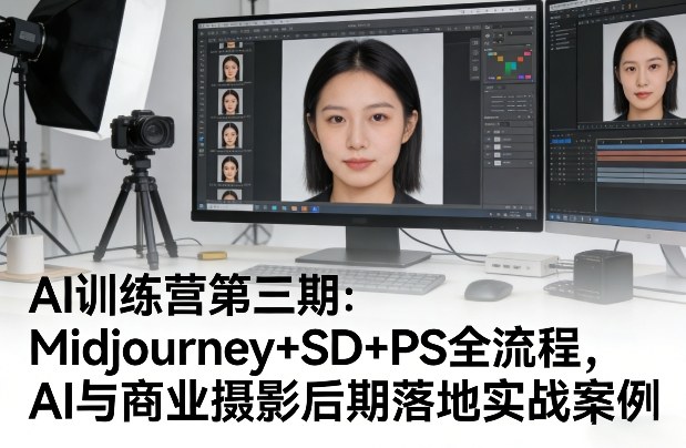 AI训练营第三期：Midjourney+SD+PS全流程，AI与商业摄影后期落地实战案例-梦清研习社