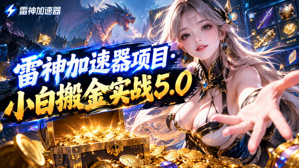 雷神加速器项目·小白搬金实战5.0，抖音W播100-150r，小白入局一天也能几十r-梦清研习社