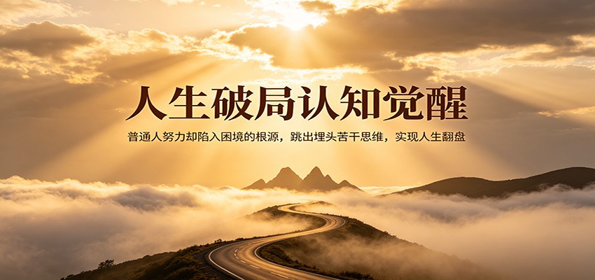 人生破局认知觉醒，普通人努力却陷入困境的根源，跳出埋头苦干思维，实现人生翻盘-梦清研习社