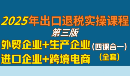 崔sir·出口退税实操-外贸企业+生产企业+跨境电商+进口企业(四课合一)-梦清研习社