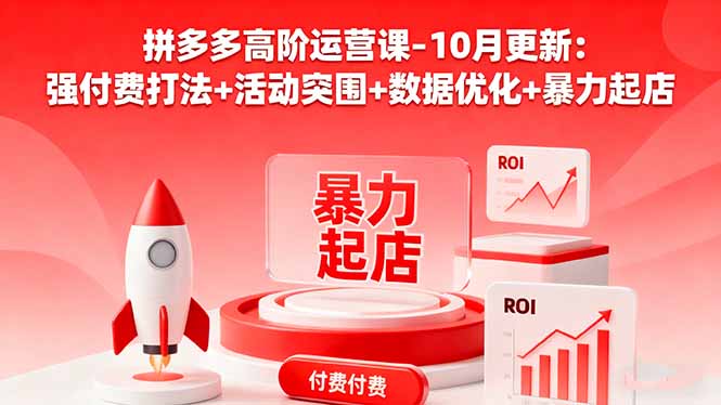 拼多多高阶运营课-10月更新：强付费打法+活动突围+数据优化+暴力起店-梦清研习社