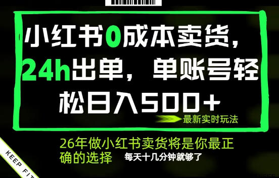 小红书0成本AI卖货，24小时出单，全流程托管，保底日入500+，每天十几分钟就够了【揭秘】-梦清研习社