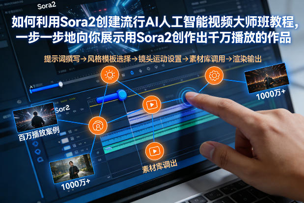 如何利用Sora2创建流行AI人工智能视频大师班，一步一步地向你展示用Sora2创作出千万播放的作品-梦清研习社