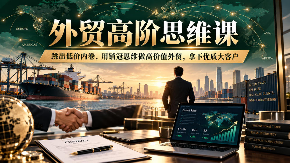 外贸高阶思维课，跳出低价内卷，用销冠思维做高价值外贸，拿下优质大客户-梦清研习社