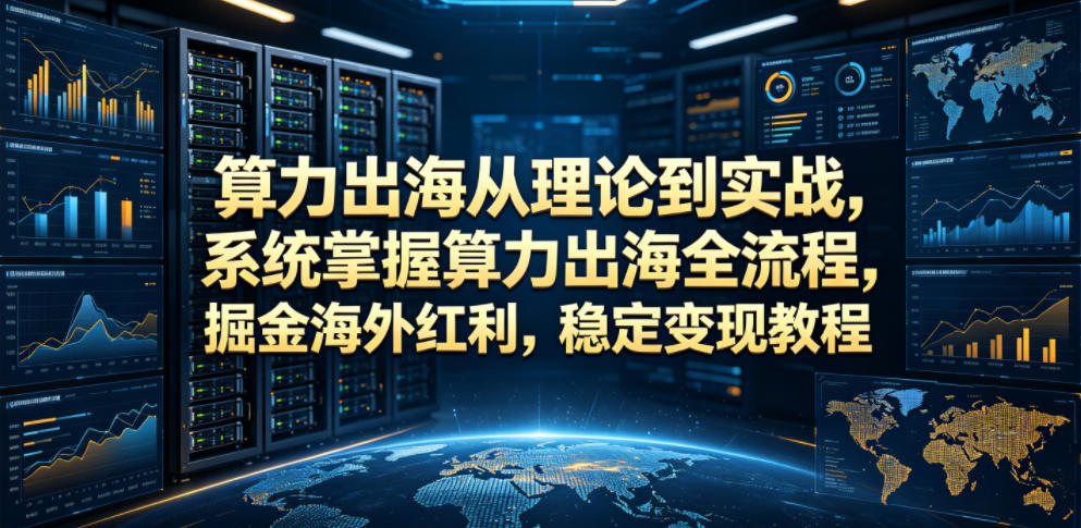 算力出海从理论到实战，系统掌握算力出海全流程，掘金海外红利，稳定变现教程-梦清研习社