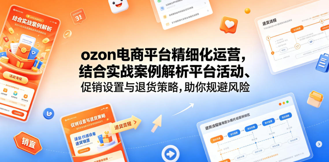 ozon电商平台精细化运营，结合实战案例解析平台活动、促销设置与退货策略，助你规避风险、提升销量-梦清研习社