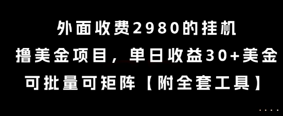 外面收费2980的挂G撸美金项目，单日收益30+美金，可批量可矩阵【揭秘】-梦清研习社