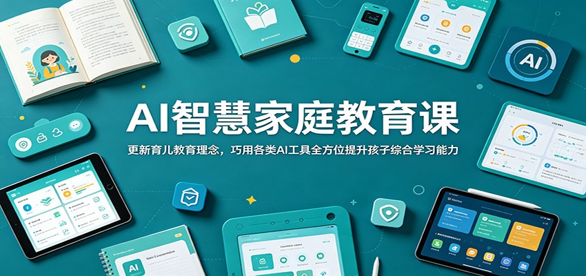 AI智慧家庭教育课：更新育儿教育理念，巧用各类AI工具全方位提升孩子综合学习能力-梦清研习社