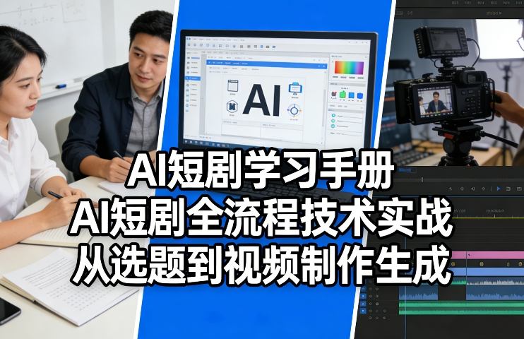 AI短剧学习手册，AI短剧全流程技术实战，从选题到视频制作生成-梦清研习社