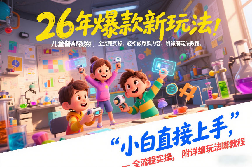26年爆款新玩法,儿童科普AI视频,全流程实操,轻松做爆款内容,小白直接上手,附详细玩法教程-梦清研习社