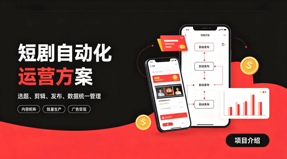 快手全自动短剧矩阵项目｜自动化分发，流量持续变现【揭秘】-梦清研习社
