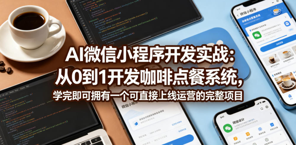 AI微信小程序开发实战：从0到1开发咖啡点餐系统，学完即可拥有一个可直接上线运营的完整项目-梦清研习社