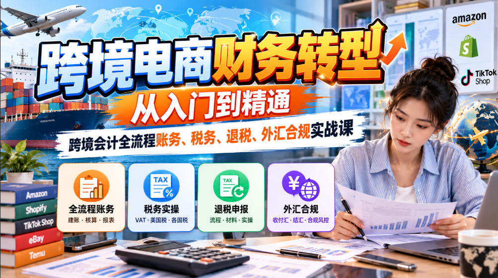 跨境电商财务转型：从入门到精通｜跨境会计全流程账务、税务、退税、外汇合规实战课-梦清研习社