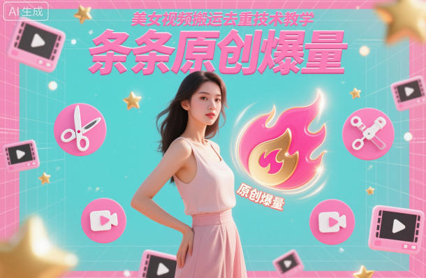 美女视频搬运去重技术教学，条条原创爆量-梦清研习社