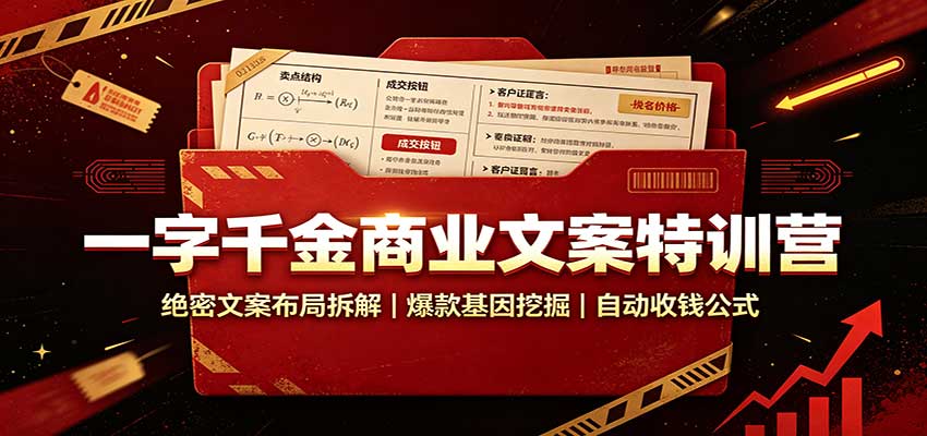 一字千金商业文案特训营：绝密文案布局拆解，爆款基因挖掘，自动收钱公式-梦清研习社