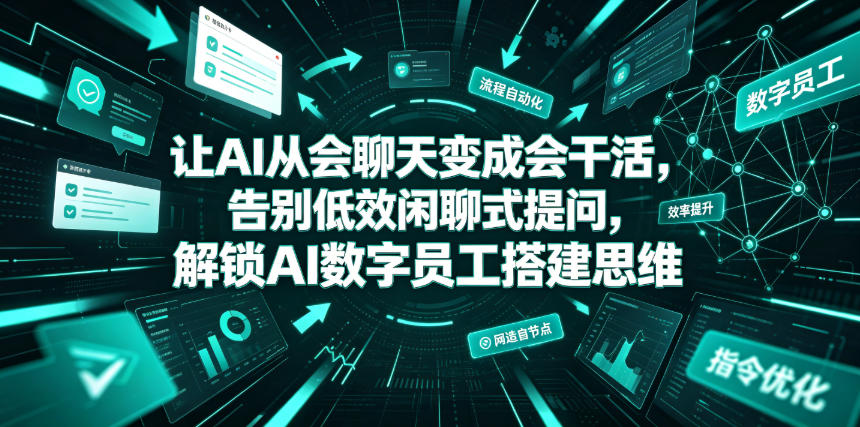 让AI从会聊天变成会干活，告别低效闲聊式提问，解锁AI数字员工搭建思维-梦清研习社