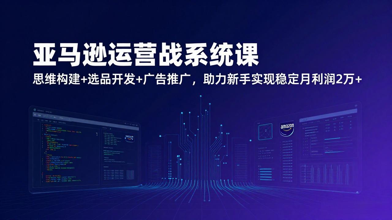 亚马逊运营实战系统课，思维构建+选品开发+广告推广，助力新手实现稳定月利润2万+(更新-梦清研习社