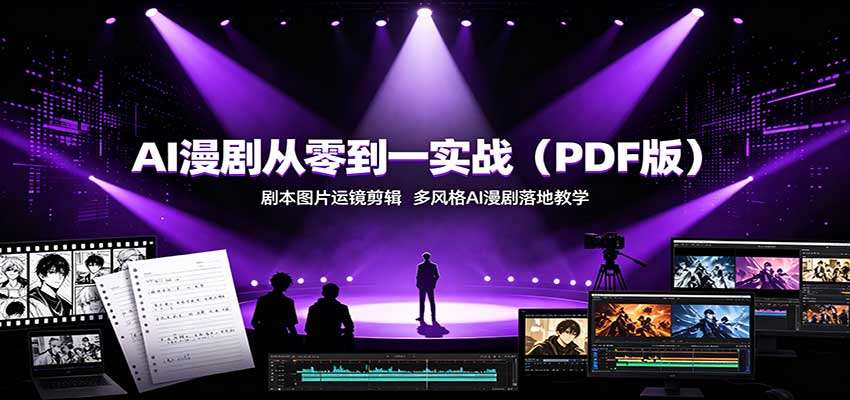 AI漫剧从零到一实战(PDF版)：剧本图片运镜剪辑，多风格AI漫剧落地教学-梦清研习社
