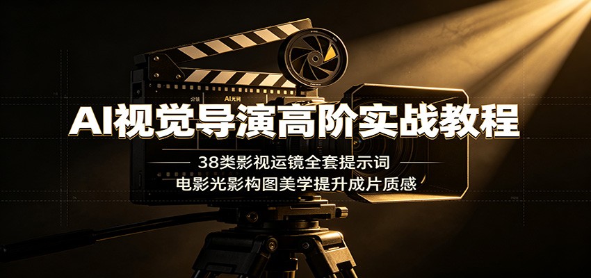 AI视觉导演高阶实战教程：38类影视运镜全套提示词，电影光影构图美学提升成片质感-梦清研习社