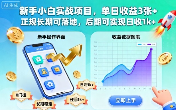 新手小白实战项目，单日收益3张+，正规长期可落地，后期可实现日收1k+【揭秘】-梦清研习社