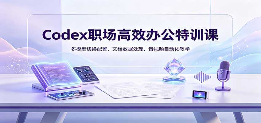 Codex职场高效办公特训课：多模型切换配置，文档数据处理，音视频自动化教学-梦清研习社