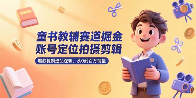 童书教辅赛道掘金，账号定位拍摄剪辑，爆款复制选品逻辑，从0到百万销量-梦清研习社
