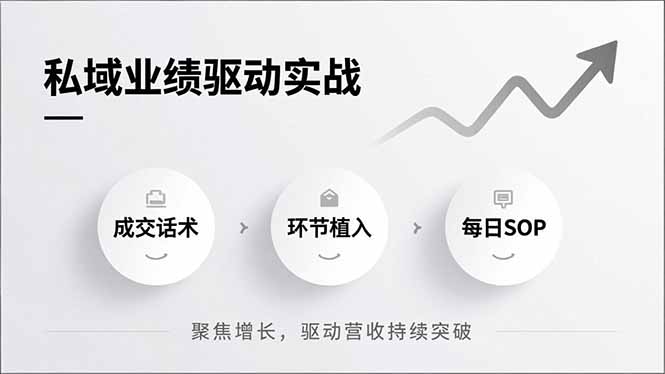 私域业绩驱动实战，成交话术、环节植入、每日SOP，聚焦增长，驱动营收持续突破-梦清研习社