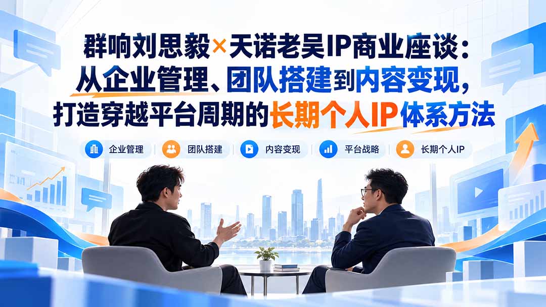 群响刘思毅×天诺老吴IP商业座谈：从企业管理、团队搭建到内容变现，打造穿越平台周期的长期个人IP体系方法-梦清研习社