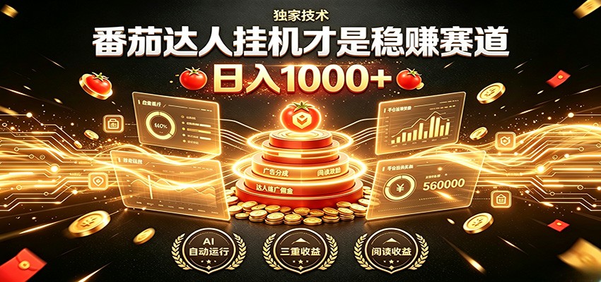别再瞎找副业！番茄达人挂机才是稳赚赛道 日入1000+-梦清研习社