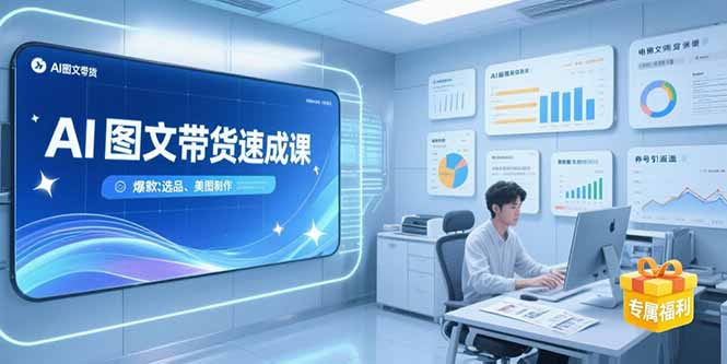 AI图文带货速成课,养号引流秘籍,爆款选品策略,美图制作全流程-梦清研习社