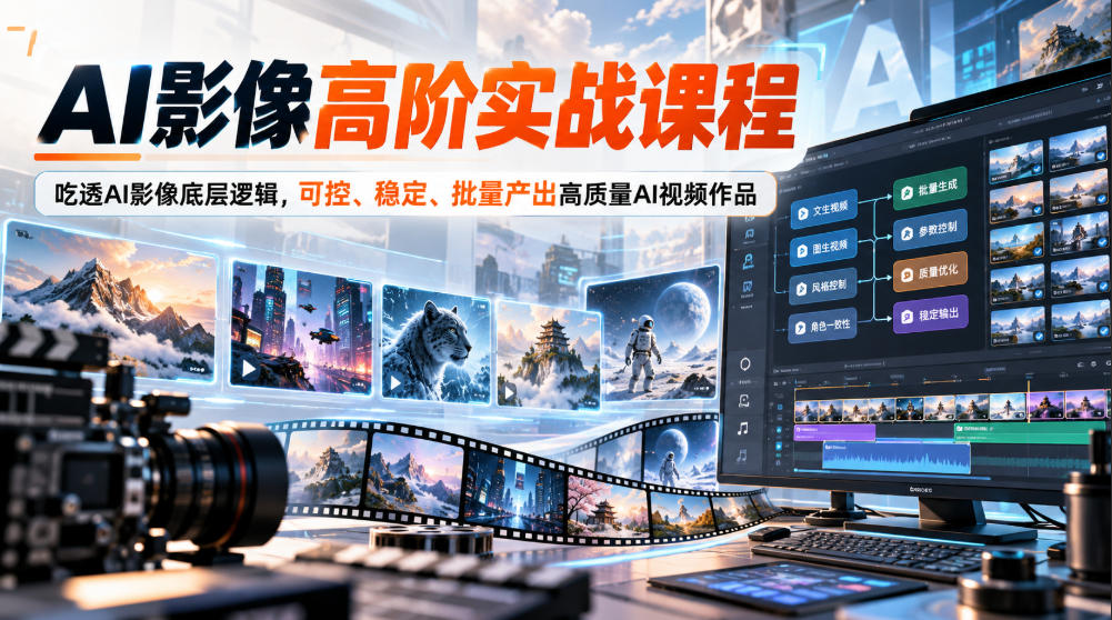 AI影像高阶实战课程，吃透AI影像底层逻辑，可控、稳定、批量产出高质量AI视频作品-梦清研习社