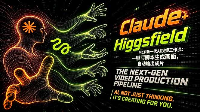 Claude+Higgsfield MCP新一代AI视频工作流：一键写脚本生成画面，自动输出成片-梦清研习社