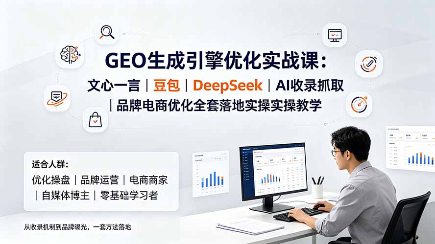 GEO生成引擎优化实战课：文心一言｜豆包｜DeepSeek｜AI收录抓取｜品牌电商优化全套落地实操教学-梦清研习社