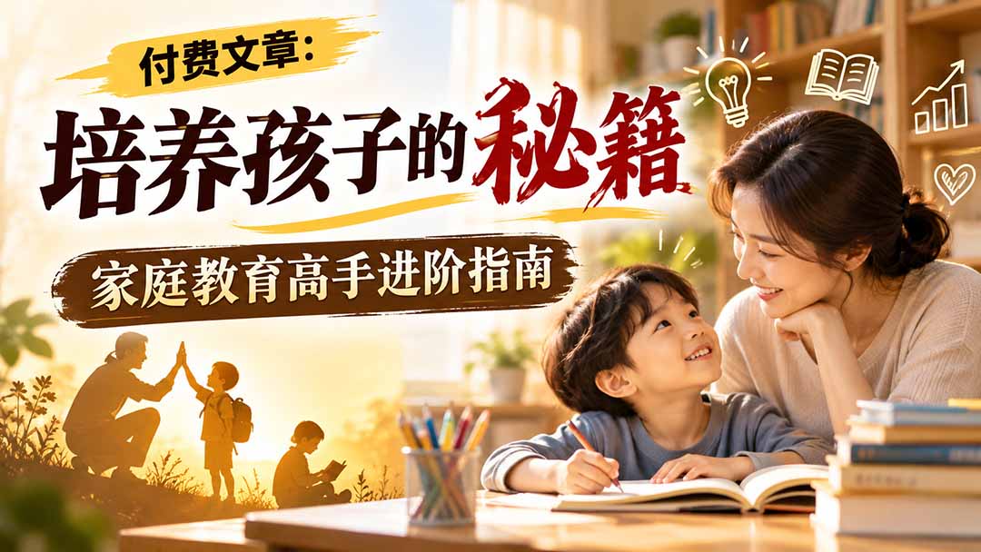 付费文章：培养孩子的秘籍，家庭教育高手进阶指南-梦清研习社