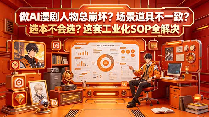 做AI漫剧人物总崩坏？场景道具不一致？选本不会选？这套工业化SOP全解决 (更新-梦清研习社