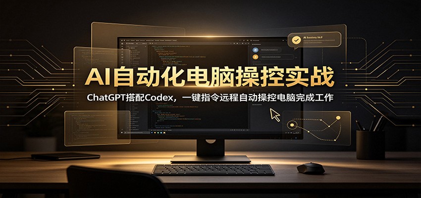 AI自动化电脑操控实战：ChatGPT搭配Codex，一键指令远程自动操控电脑完成工作-梦清研习社