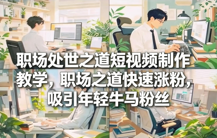 职场处世之道短视频制作教学，职场之道快速涨粉，吸引年轻牛马粉丝-梦清研习社