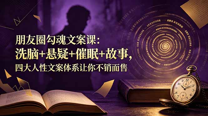朋友圈勾魂文案课：洗脑+悬疑+催眠+故事，四大人性文案体系让你不销而售-梦清研习社