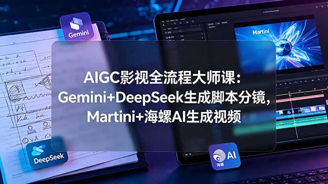 AIGC影视全流程大师课：Gemini+DeepSeek生成脚本分镜，Martini+海螺AI生成视频-梦清研习社